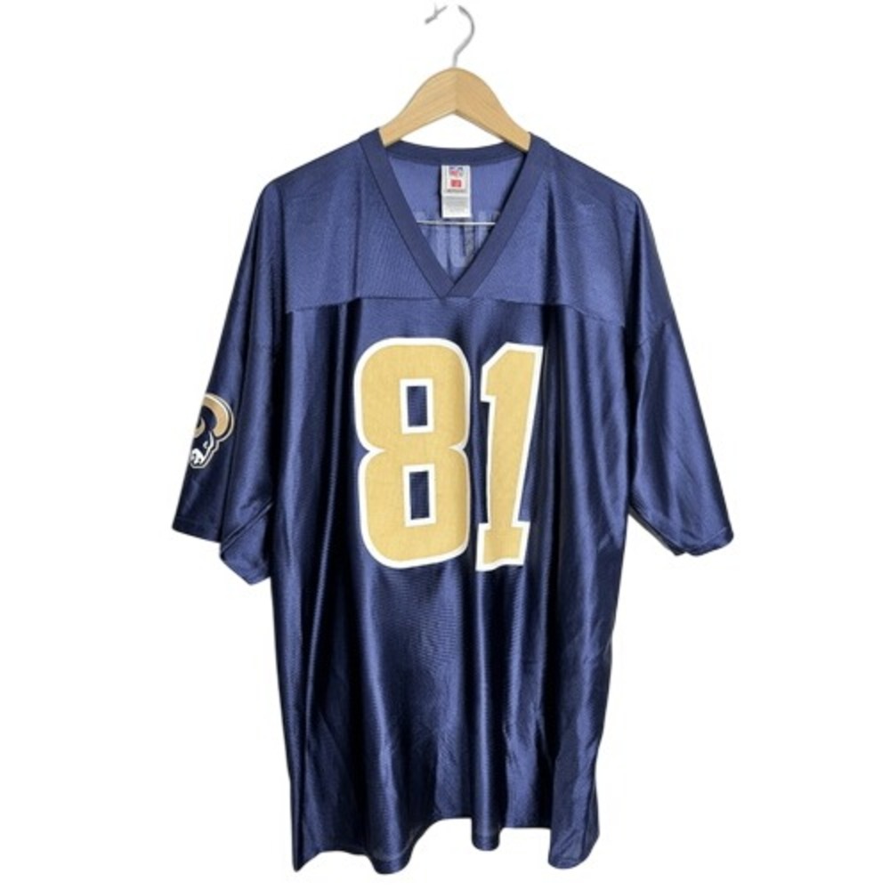 NFL St Louis Rams Torry Holt 81 Jersey Mens 2XL Navy Blue Gold